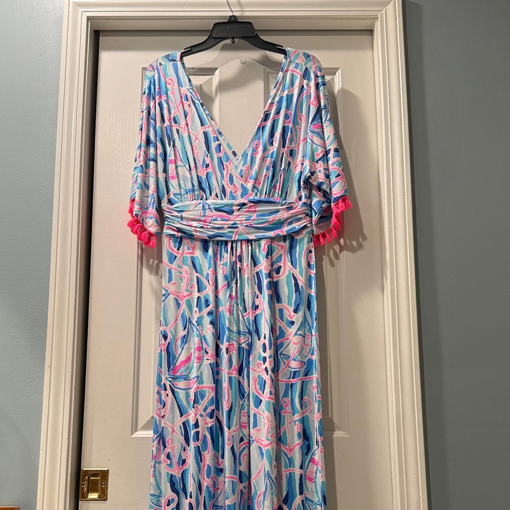 Lilly Pulitzer Blue and Pink Patterned Dress